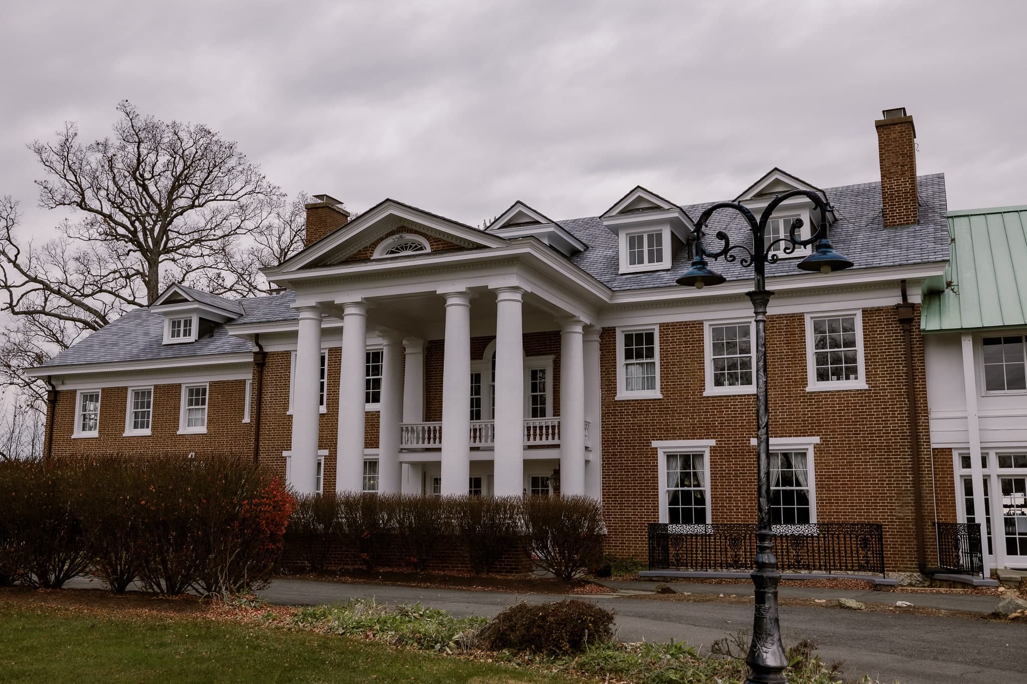 Historic brick mansion on the wedding estate