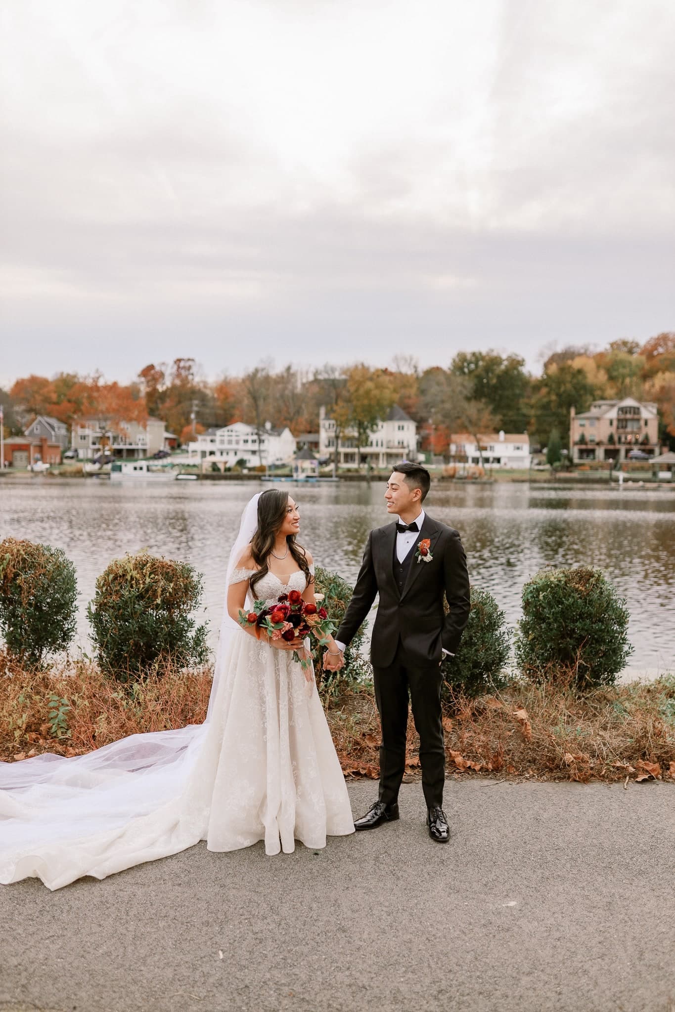 Couple on the lakeside path
